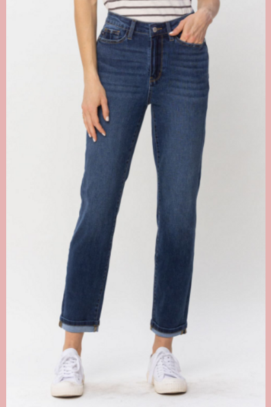 Judy Blue high rise, non distressed, cool denim, boyfriend fit