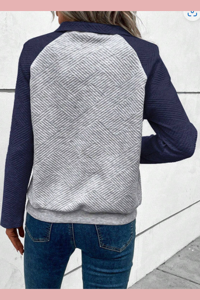 Gray and Navy textured top