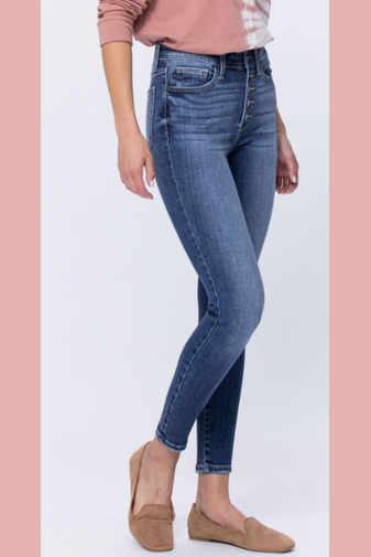 Judy Blue Hi Rise buttonfly skinny