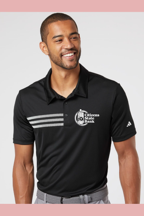 CSB Adidas Men's 3-Stripes Chest Polo