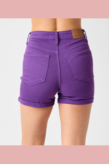 JB high rise tummy control purple shorts