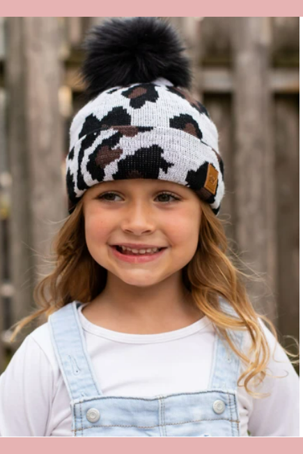 kids animal print stocking hat