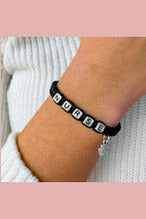 Nurse bracelet, adjustable, in black