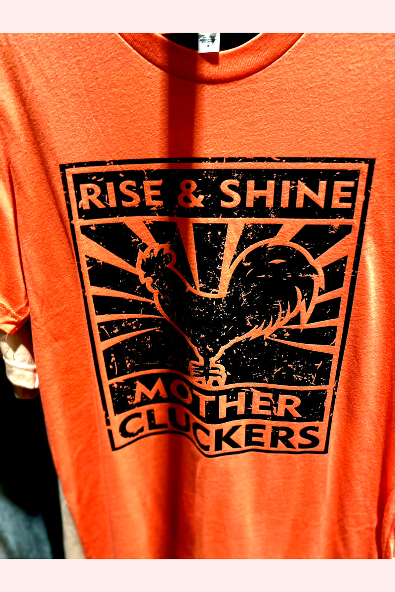 Rise and shine graphic tee.