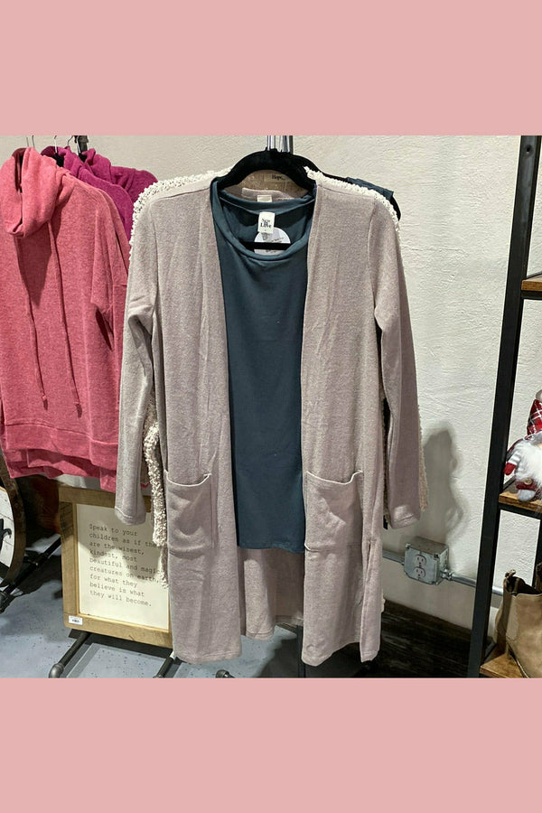 Taupe knit cardigan