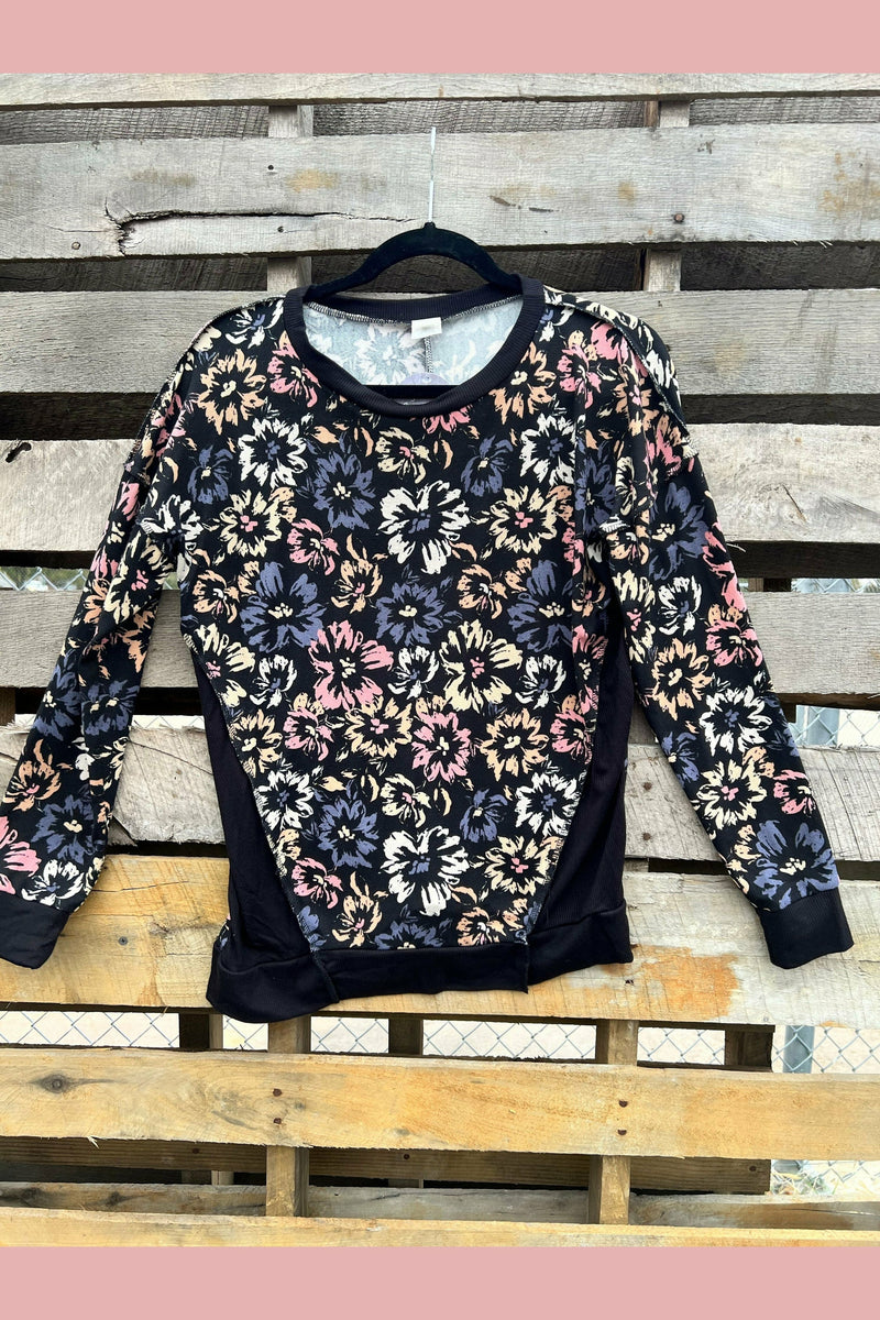 long sleeve floral top